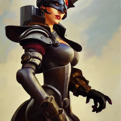 Image similar to greg manchess portrait painting of armored cait sith as overwatch character, medium shot, asymmetrical, profile picture, organic painting, sunny day, matte painting, bold shapes, hard edges, street art, trending on artstation, by huang guangjian and gil elvgren and sachin teng