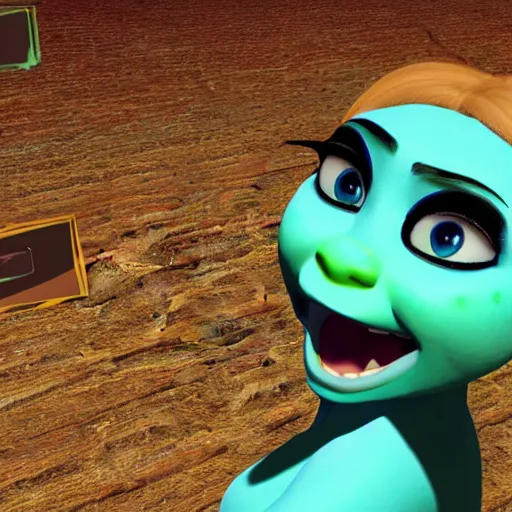 Image similar to Screenshot of Miku Shrek Hatsune
