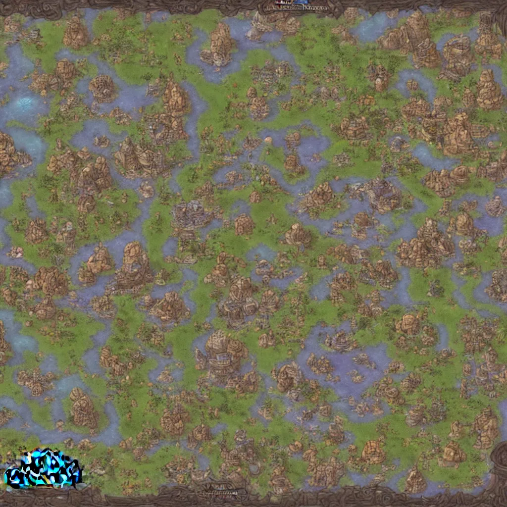 Image similar to Map in the style of World of warcraft map, hyper detailed