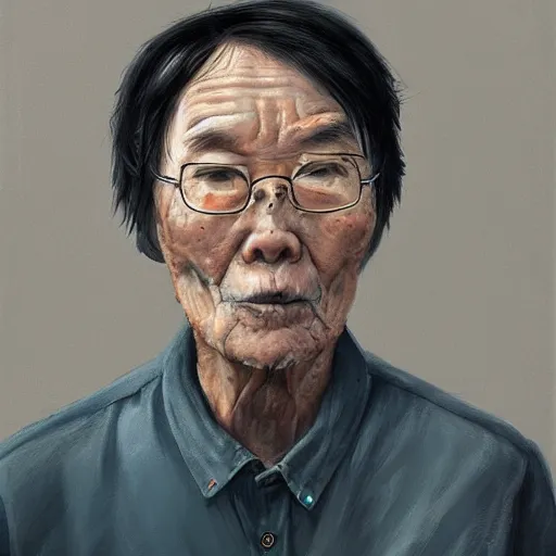 Prompt: portrait of the last living gamer by zhou fang