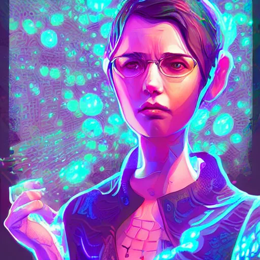 Image similar to skill magic geek inside matrix deepdream radiating a glowing aura stuff loot legends stylized digital illustration video game icon artstation lois van baarle, ilya kuvshinov, rossdraws,