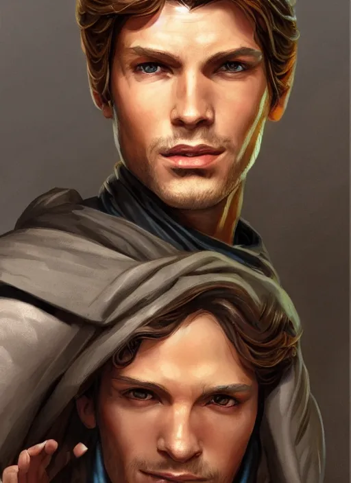 Prompt: jacen solo, jedi from star wars legends books, science fiction realistic and detailed portrait by salvador trakal, jesper ejsing, irakli nadar, trending on artstation, great lighting