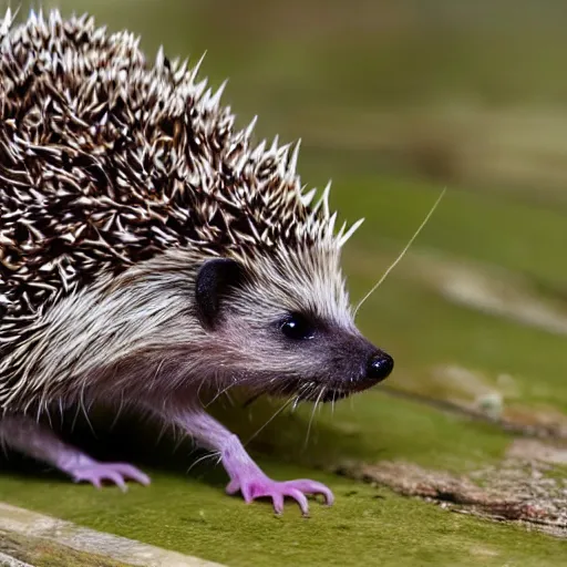 Image similar to a hedgehog with spiders on its back instead of spikes, spiders, scary, freaky