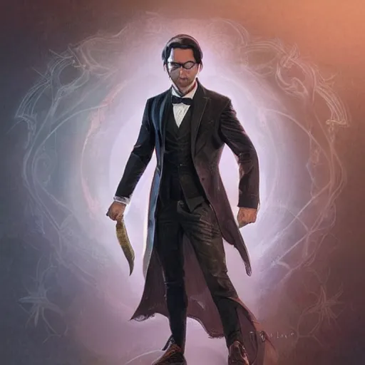 Image similar to a full body character concept art of the beast from the magicians tv show, intricate, elegant, digital painting, concept art, hyper realistic, illustration, smooth, sharp focus, finely detailed, in the style of artgerm and greg rutkowski and william adolfe bouguerea,