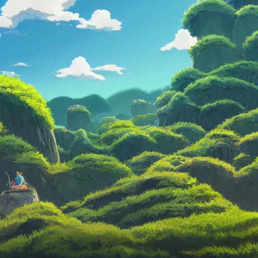 Image similar to landscape of the eternal rest, in the style of studio ghibli, award - winning, 4 k