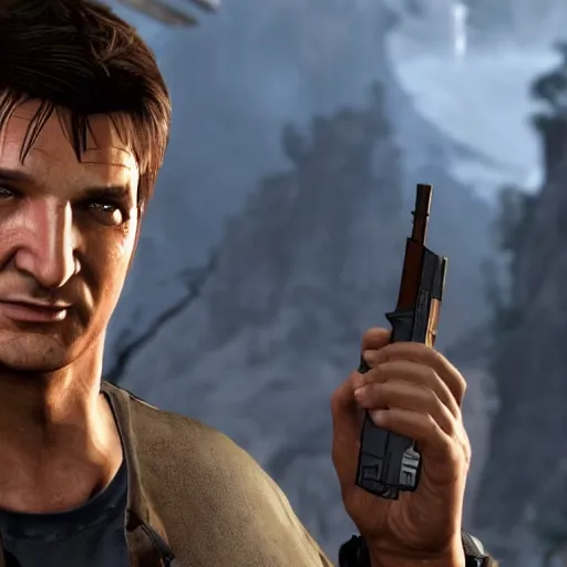 Prompt: nathan fillion in the video game uncharted