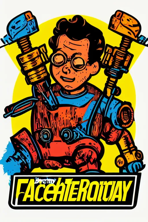 Image similar to fallout 7 6 retro futurist illustration art by butcher billy, sticker, colorful, illustration, highly detailed, simple, smooth and clean vector curves, no jagged lines, vector art, smooth andy warhol style