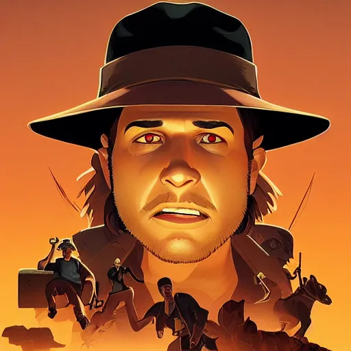 Image similar to face icon stylized minimalist raiders of the lost ark 1 9 8 1, loftis, cory behance hd by jesper ejsing, by rhads, makoto shinkai and lois van baarle, ilya kuvshinov, rossdraws global illumination