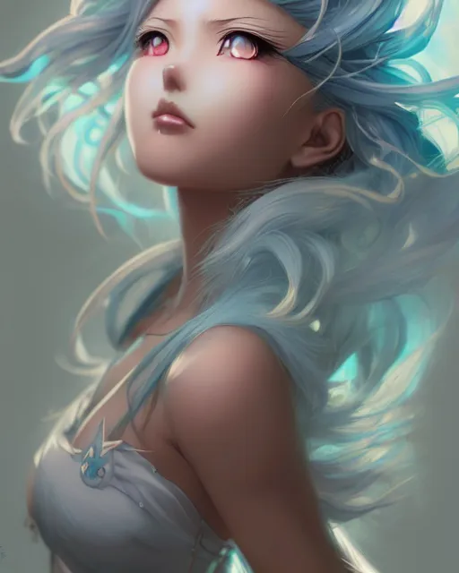 Image similar to character concept art of an anime stormy cloud goddess | | cute - fine - face, pretty face, realistic shaded perfect face, fine details by stanley artgerm lau, wlop, rossdraws, james jean, andrei riabovitchev, marc simonetti, and sakimichan, tranding on artstation