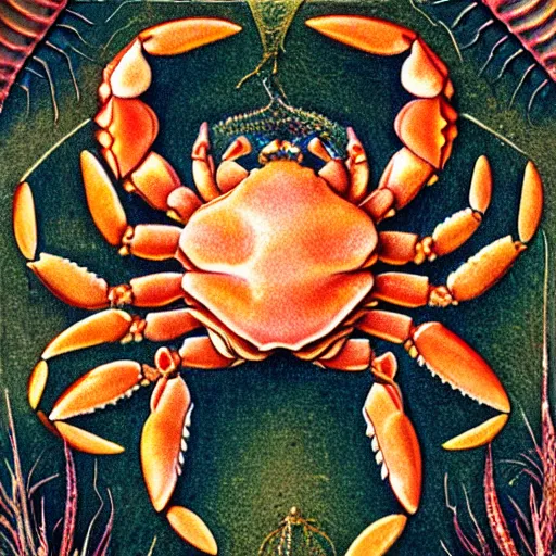 Prompt: crab by Ernst Haeckel