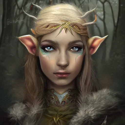 Prompt: A portrait of a beautiful elf, fantasy art, clean digital art, clean background, D&D art style, dark feeling, chill feeling