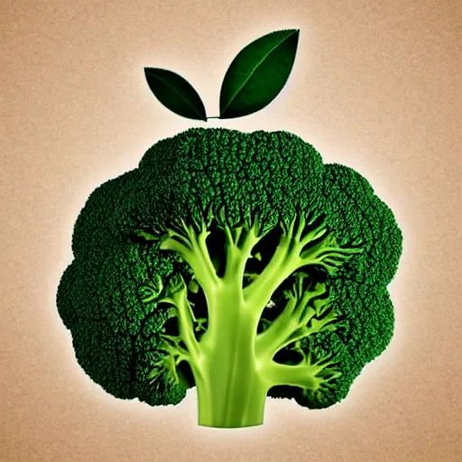 Image similar to apple made of fractal broccoli