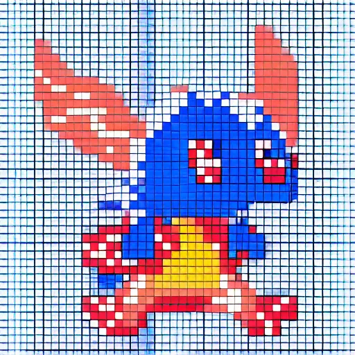 Image similar to Mudkip gen 1 sprite, pixel art