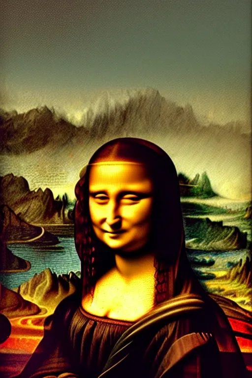 Image similar to Satan as the Mona Lisa