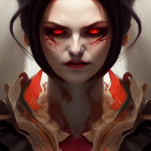 Prompt: perfectly - centered - portrait - photograph of evil vampire, super highly detailed, professional digital painting, artstation, concept art, smooth, sharp focus, no blur, no dof, extreme illustration, unreal engine 5, 8 k, art by artgerm and greg rutkowski and alphonse mucha loish and wlop