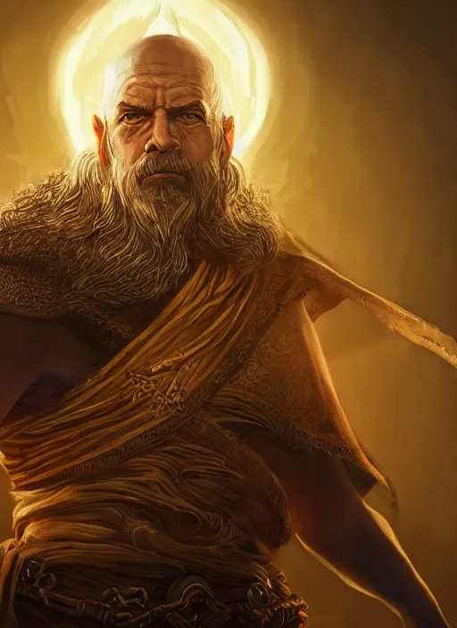 Image similar to monk, ultra detailed fantasy, elden ring, realistic, dnd character portrait, full body, dnd, rpg, lotr game design fanart by concept art, behance hd, artstation, deviantart, global illumination radiating a glowing aura global illumination ray tracing hdr render in unreal engine 5