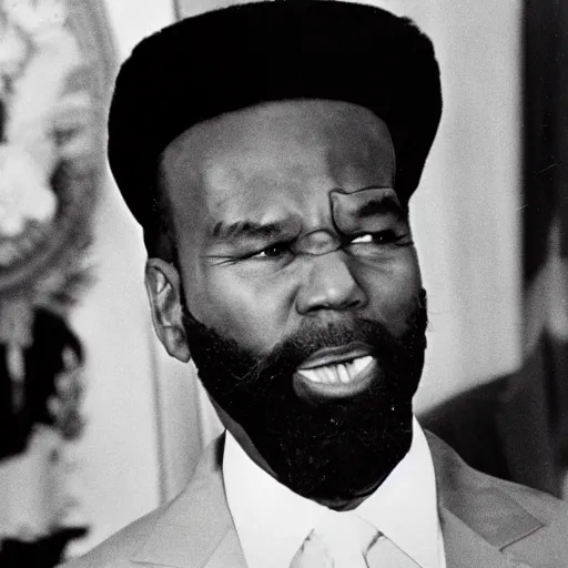 Image similar to mr. t joe biden, detailed facial expressions, 1 9 8 0 s aesthetic