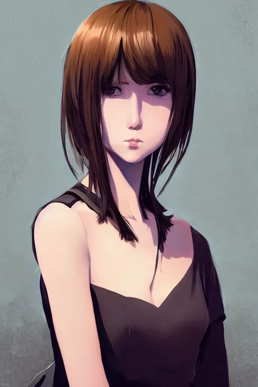 Image similar to a girl with puppy eyes, full shot, intriguing outfit, fine - face, realistic shaded perfect body, fine details. night setting. very anime style. realistic shaded lighting poster by ilya kuvshinov katsuhiro, magali villeneuve, artgerm, jeremy lipkin and michael garmash, rob rey and kentaro miura style, trending on art station