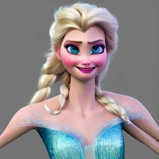 Image similar to elsa from frozen, realistic, hyper detailed, digital art, trending in artstation, cinematic lighting, studio quality, smooth render, unreal engine 5 rendered, octane rendered