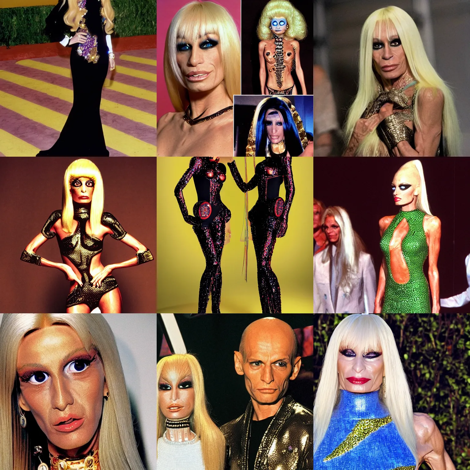 Prompt: donatella versace starring in mars attacks