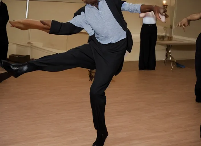 Image similar to Samuel L. Jackson as a ballerina, dancing elegantly