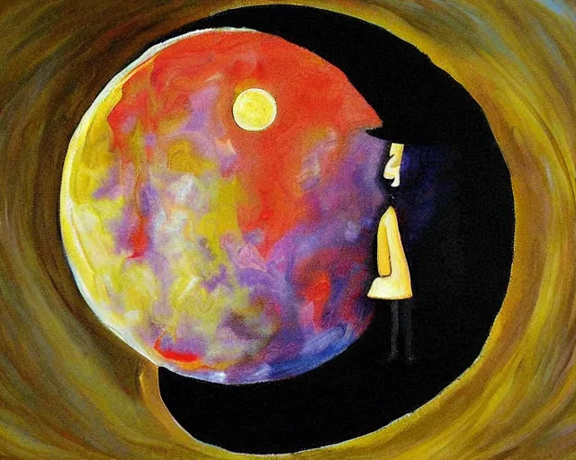 Image similar to man in the moon painting by carol heyer