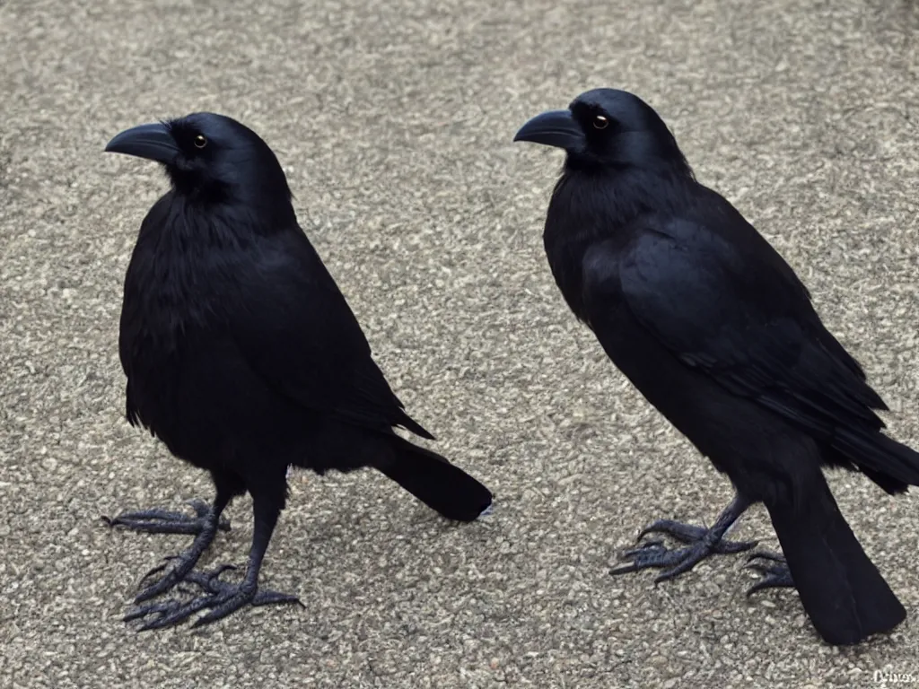 Image similar to a crow that looks like a stuffed animal