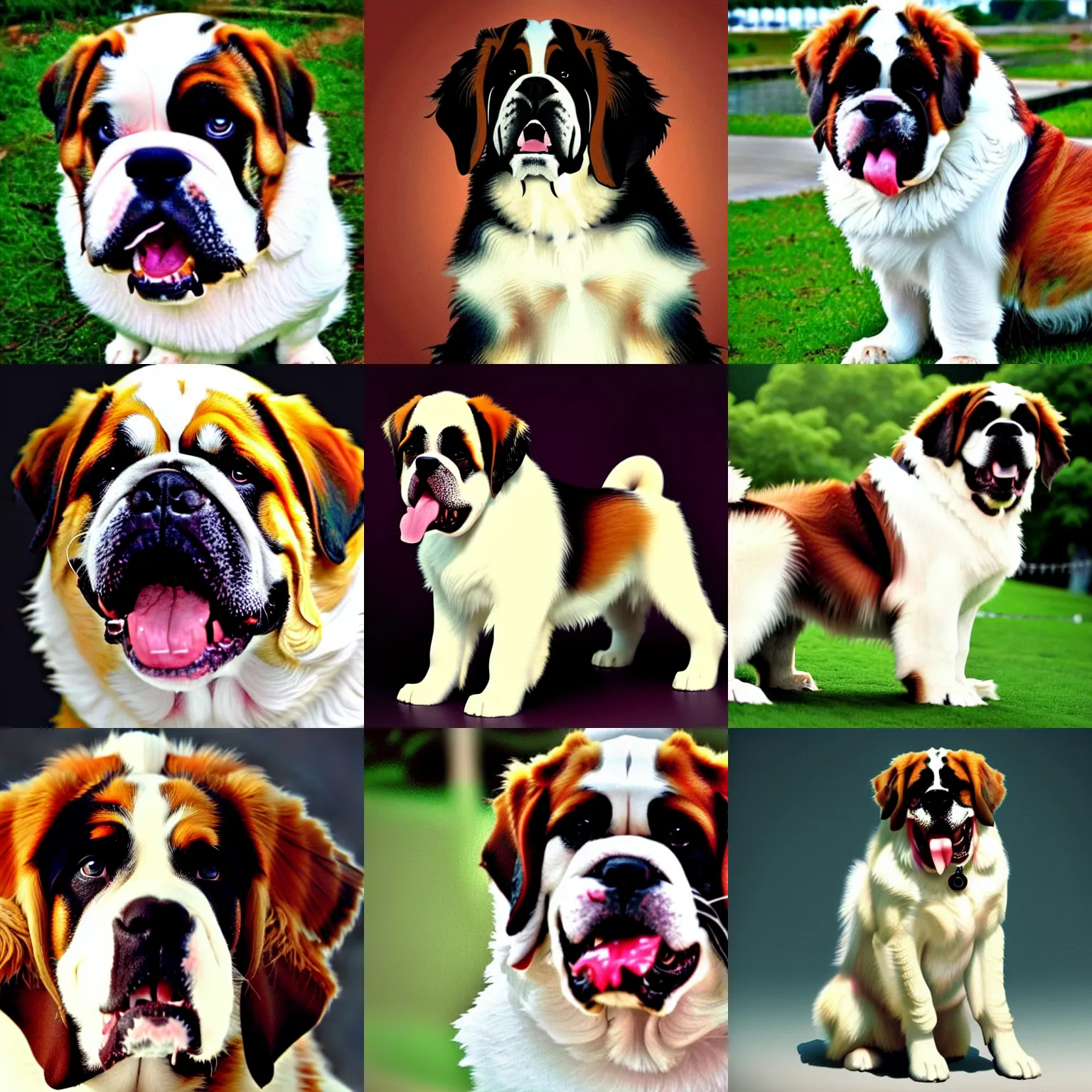 Prompt: a saint bernard dog in the form of a piranha. a piranha - shaped dog.