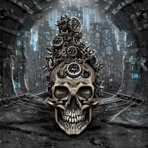 Image similar to skullpunk monument