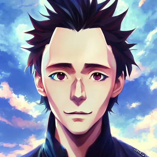 Prompt: anime portrait of Tom Hiddleston as an anime boy by Stanley Artgerm Lau, WLOP, Rossdraws, James Jean, Andrei Riabovitchev, Marc Simonetti, and Sakimichan, trending on artstation