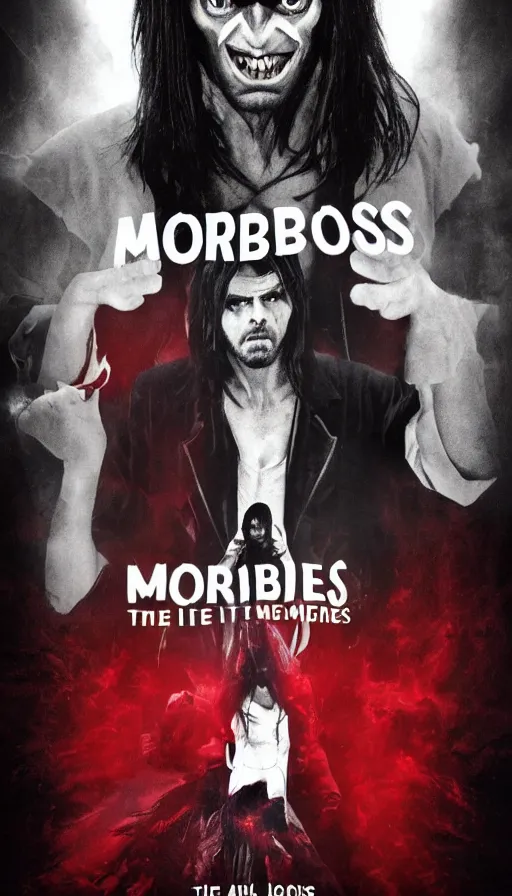 Image similar to a poster for the movie Morbius where the protagonist said it's morbin time, movie poster