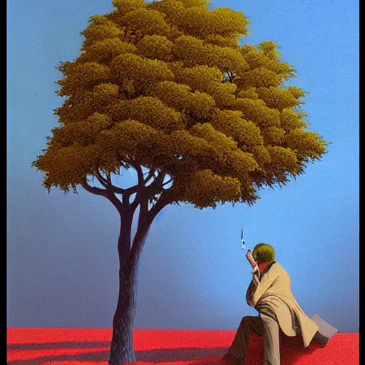 Prompt: tree with human face smoking a cigarette, high detail, fantasy illustration by angus mcbride