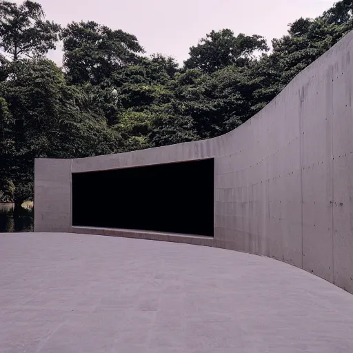 Image similar to a building designed by tadao ando and james turrell floating in space 4 k