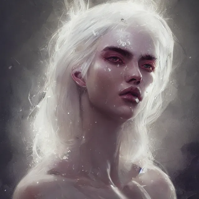 Image similar to beauty girl, white hair, hyper detailed, insane details, intricate, elite, elegant, luxury, by ismail inceoglu dragan bibin hans thoma greg rutkowski alexandros pyromallis rene maritte illustrated, perfect face, fine details, realistic shaded, fine - face, pretty face