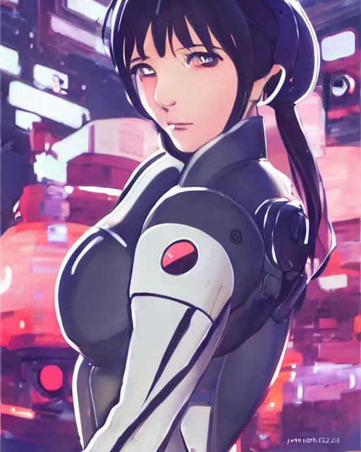 Image similar to girl wearing an eva plugsuit | | very very anime!!!, fine - face, audrey plaza, realistic shaded perfect face, fine details. anime. realistic shaded lighting poster by ilya kuvshinov katsuhiro otomo ghost - in - the - shell, magali villeneuve, artgerm, jeremy lipkin and michael garmash and rob rey