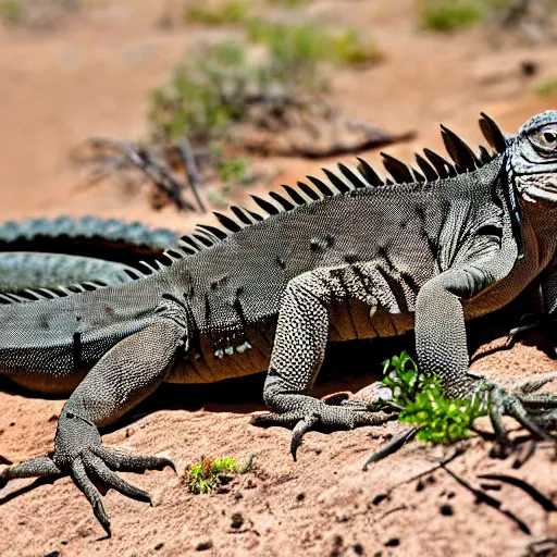 Image similar to mojave melanistic iguana real hd nature photography