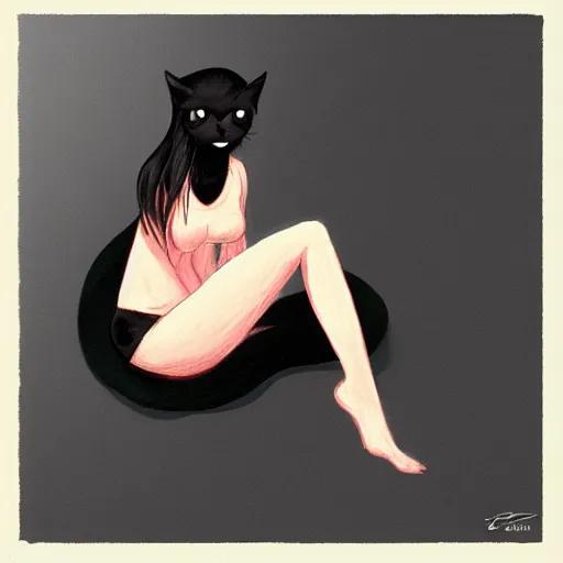 Prompt: black cat resting between green cushions, portrait, trending on artstation