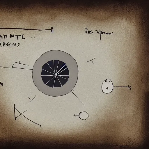 Image similar to diagram of a portal gun, magical parchment