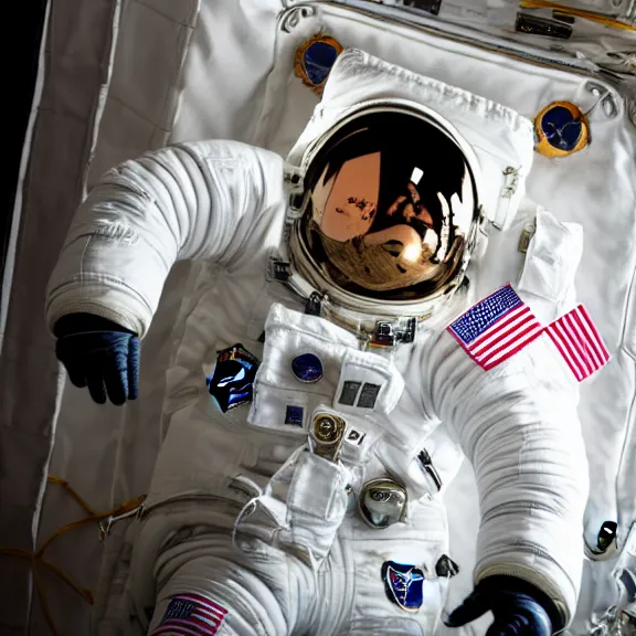 Image similar to portrait of an astronaut, 3/4 angle view