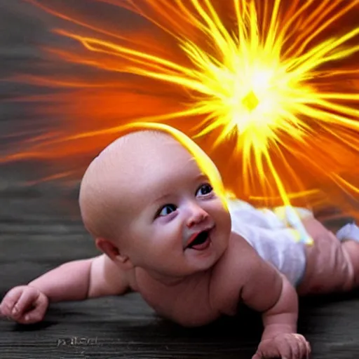 Prompt: a baby exploding