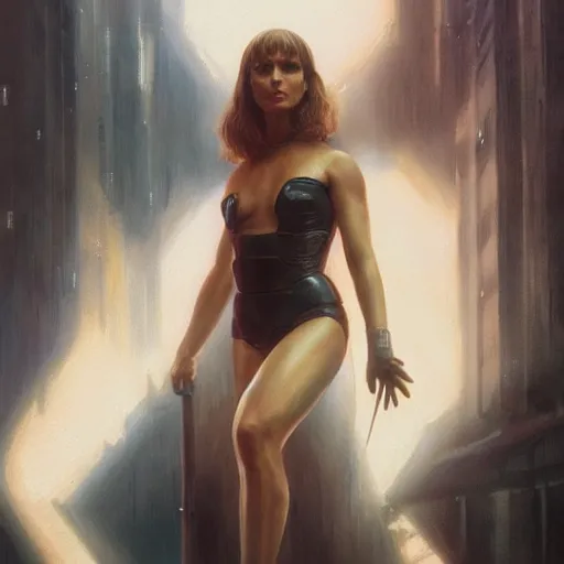 Image similar to a portrait of natalie portman as a replicant from blade runner, detailed, centered, digital painting, artstation, concept art, donato giancola, joseph christian leyendecker, wlop, boris vallejo, breathtaking, 8 k resolution, extremely detailed, beautiful, establishing shot, artistic, hyperrealistic, beautiful face, octane render