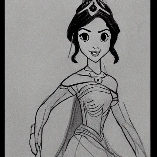 Image similar to milt kahl sketch of victoria justice as princess padme in star wars episode 3