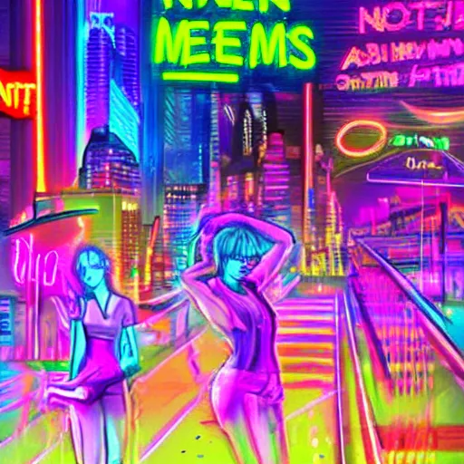 Image similar to Neon dreams made of memes