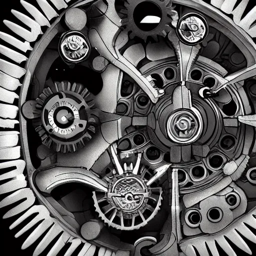 Prompt: the inner working of the gears ⚙ of universal time, trending on artstation