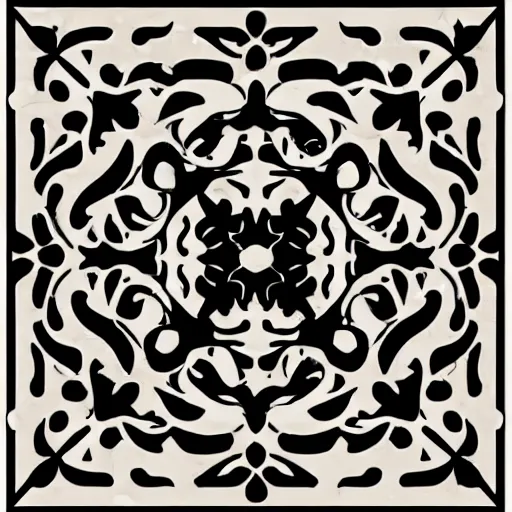 Image similar to a square vector art panel for cnc plasma, laser, simple geometric floral design pattern