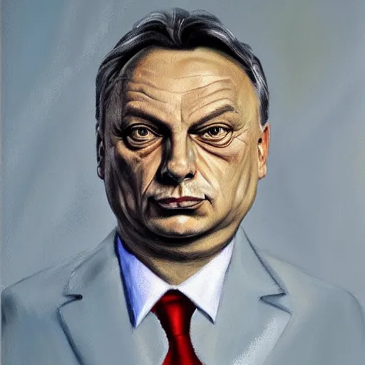 Image similar to viktor orban after many beers, anatomically correct, oil painting, highly detailed