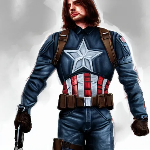 Image similar to winter soldier steve rogers, digital painting, ultra detailed, artstation