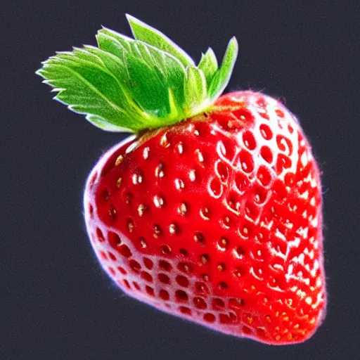 Prompt: adorable strawberry critter hyper realistic