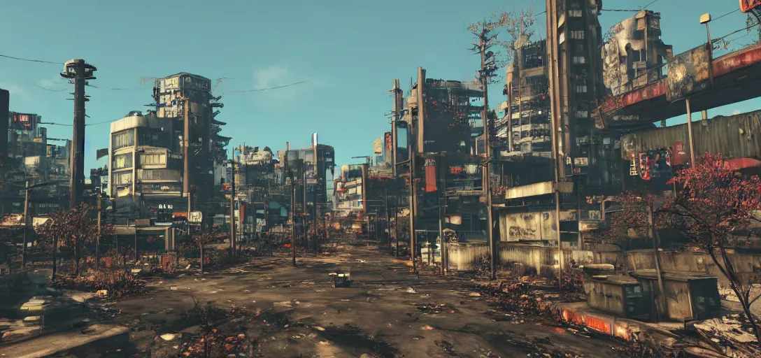 Image similar to Photo of Tokyo in Fallout 4 Style, 8K, daytime, high quality