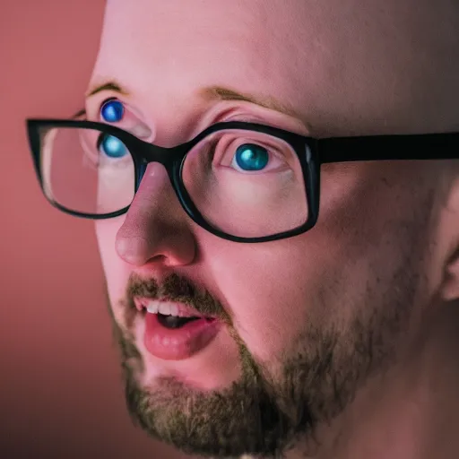 Image similar to Doug Walker Nostalgia Critic is god in heaven, dramatic lighting, photograph, bright f2.8 50mm